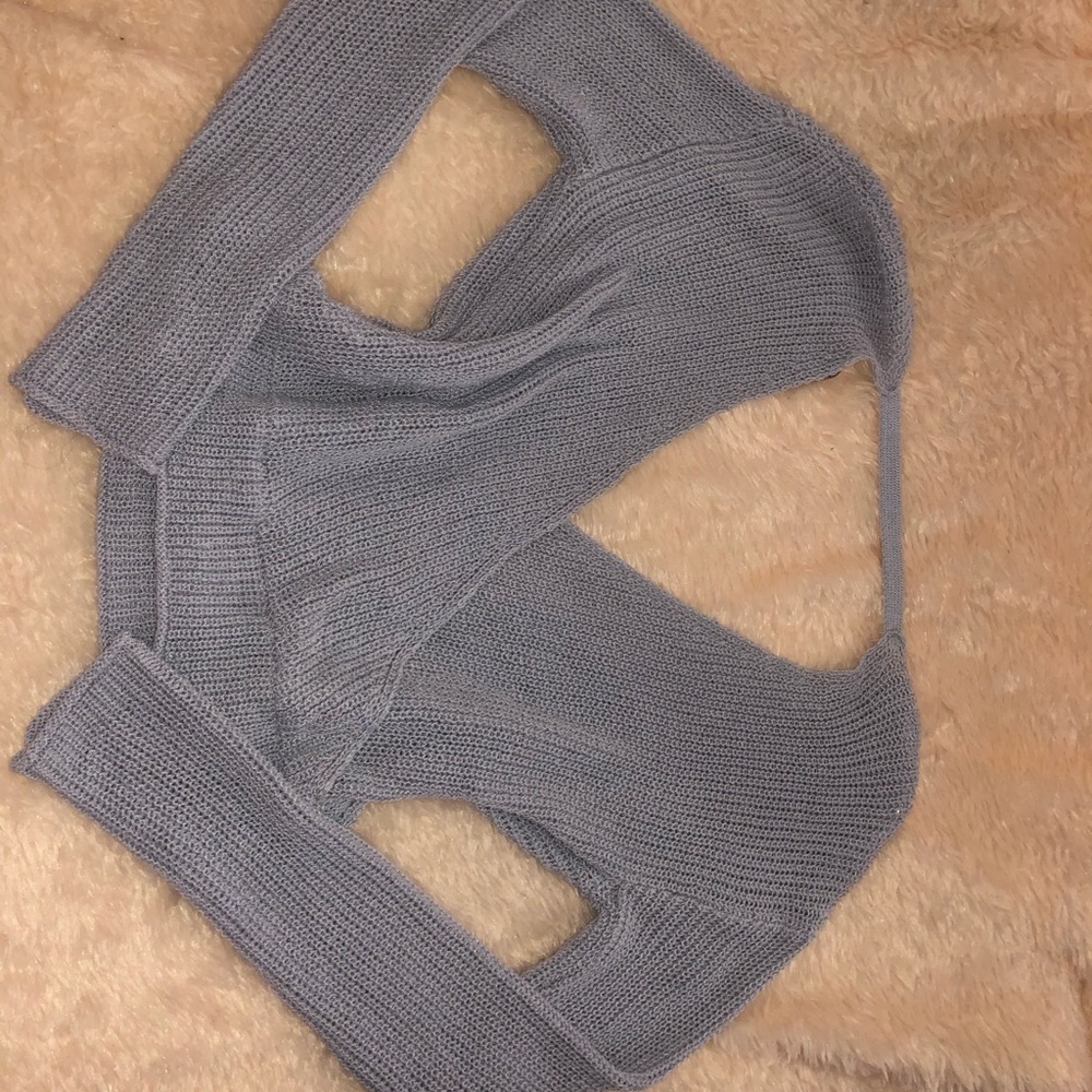 open back surplice sweater